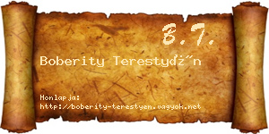Boberity Terestyén névjegykártya